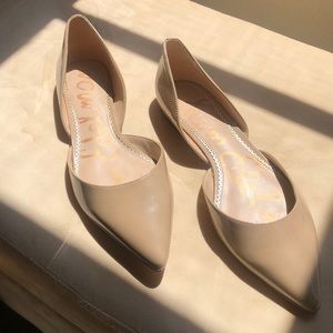 Sam Edelman Rodney D’Orsay Nude Faux Patten Leather Flat size 10 1/2